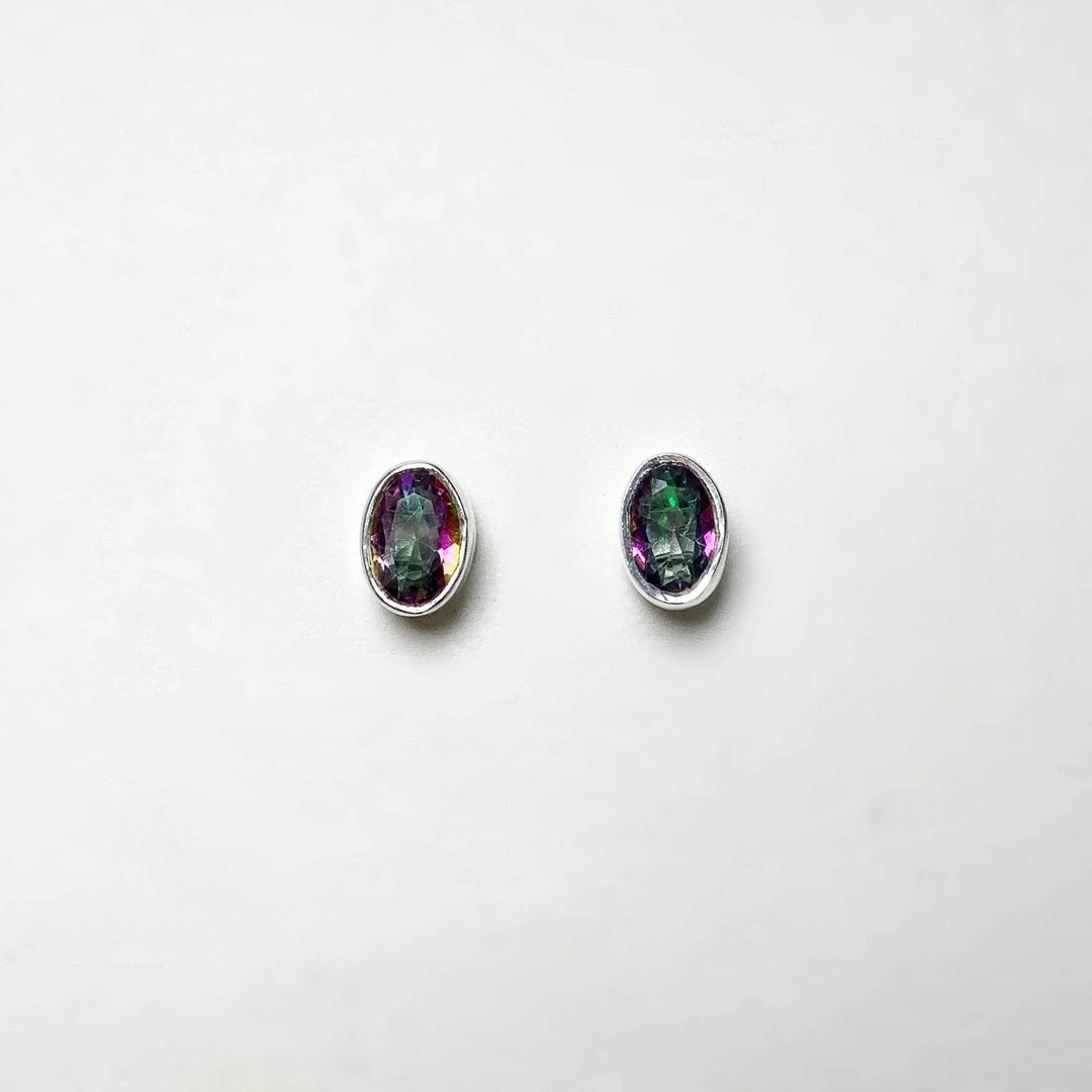 Mystic Topaz Stud Earrings-Rocks and Gems Canada