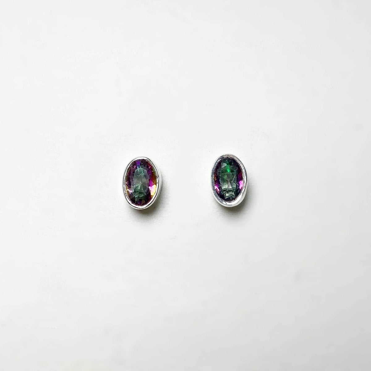 Mystic Topaz Stud Earrings-Rocks and Gems Canada