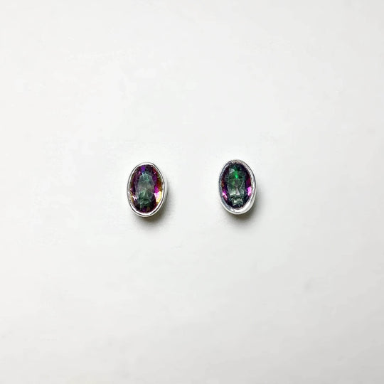 Mystic Topaz Stud Earrings-Rocks and Gems Canada