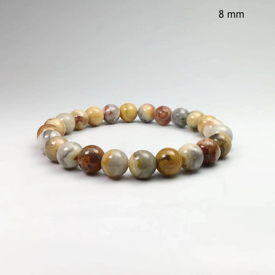 Natural Crazy Lace Agate Beaded Bracelet-Rocks and Gems Canada