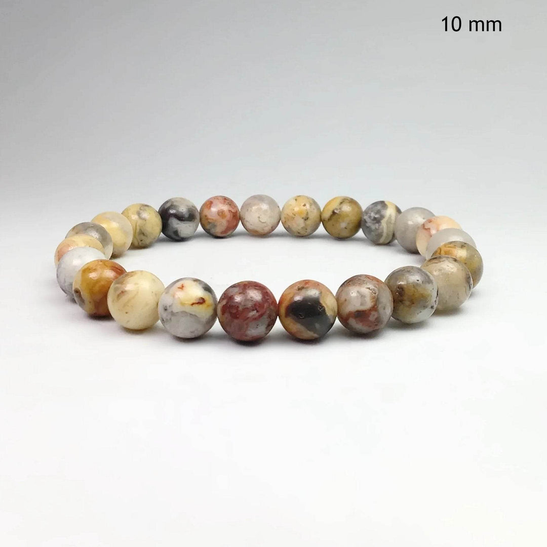 Natural Crazy Lace Agate Beaded Bracelet-Rocks and Gems Canada
