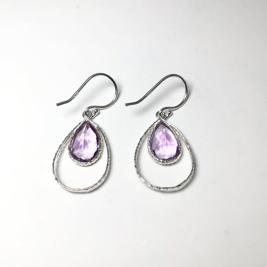 Amethyst Faceted Dangle Earrings - Rocks and Gems Canada