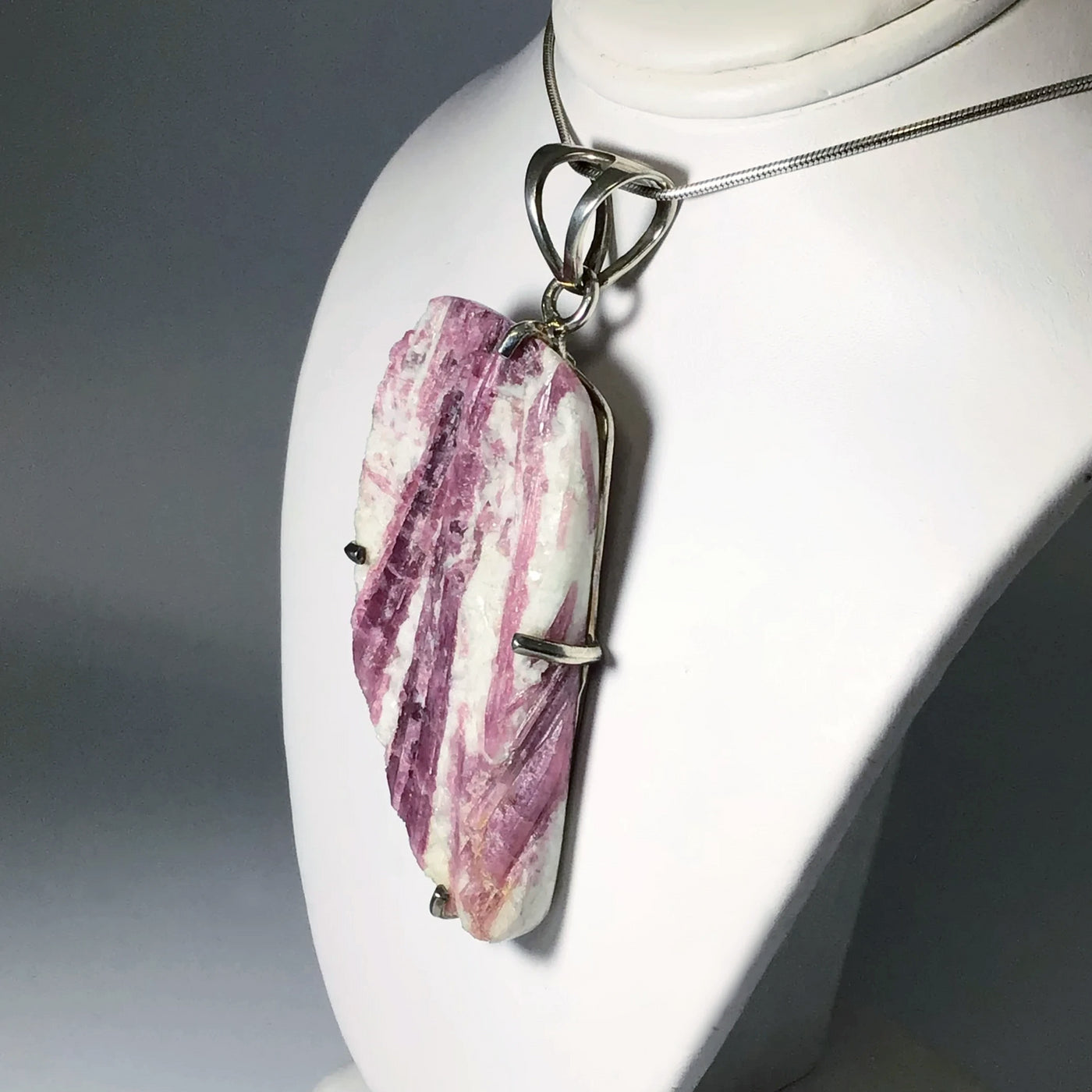 Quartz with Pink Tourmaline Pendant