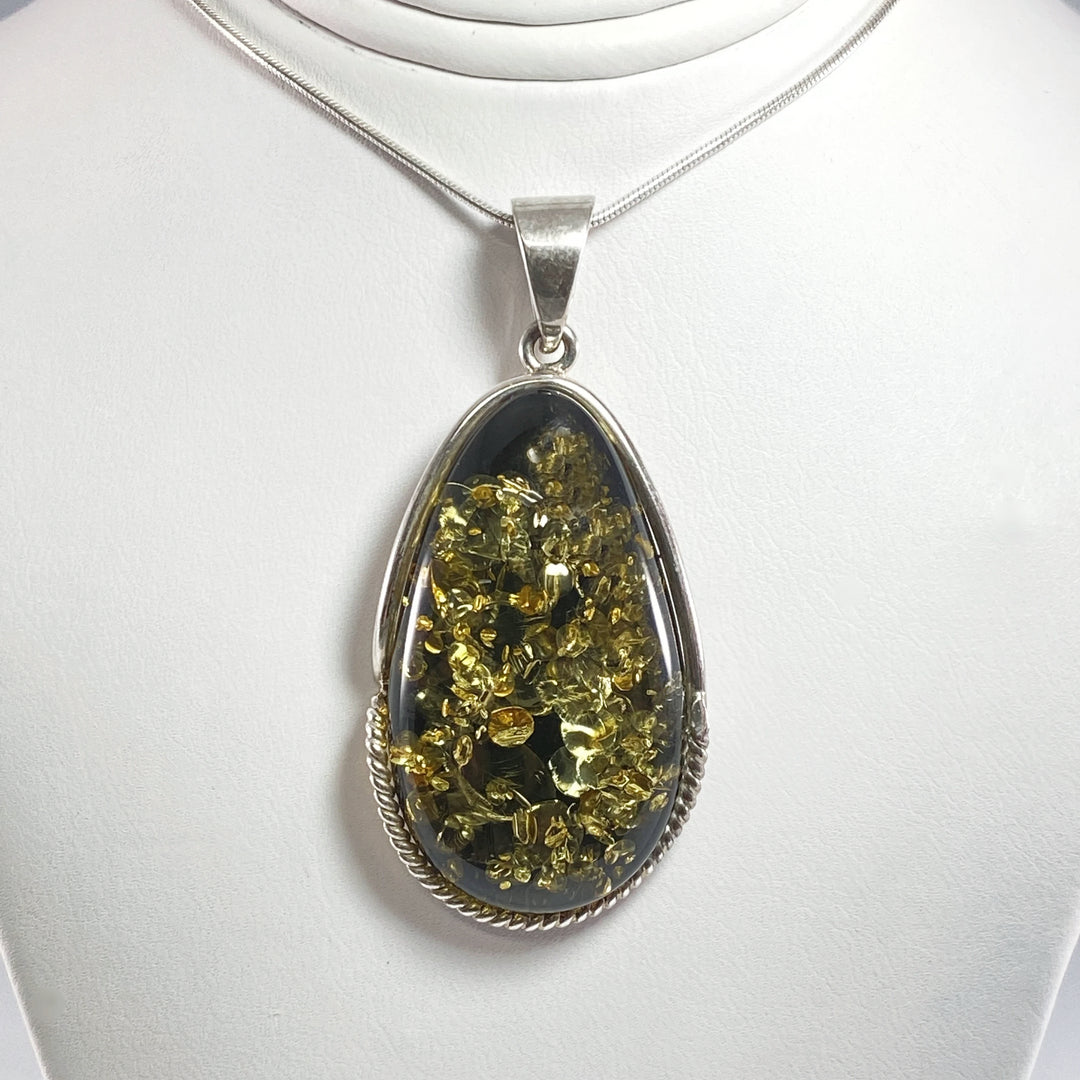 Green Amber Pendant - Rocks and Gems Canada