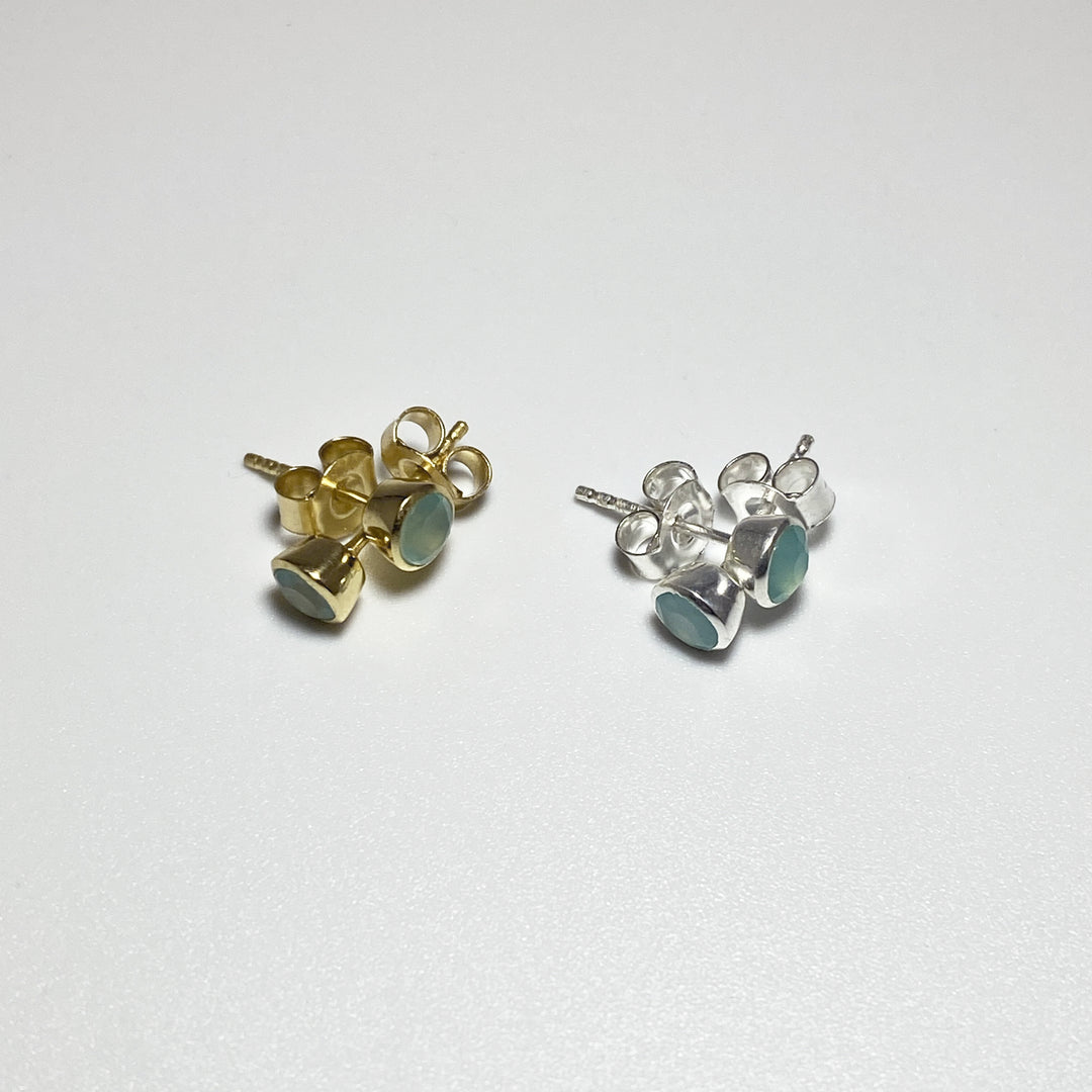 Blue Onyx Stud Earrings - Rocks and Gems Canada