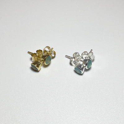 Blue Onyx Stud Earrings