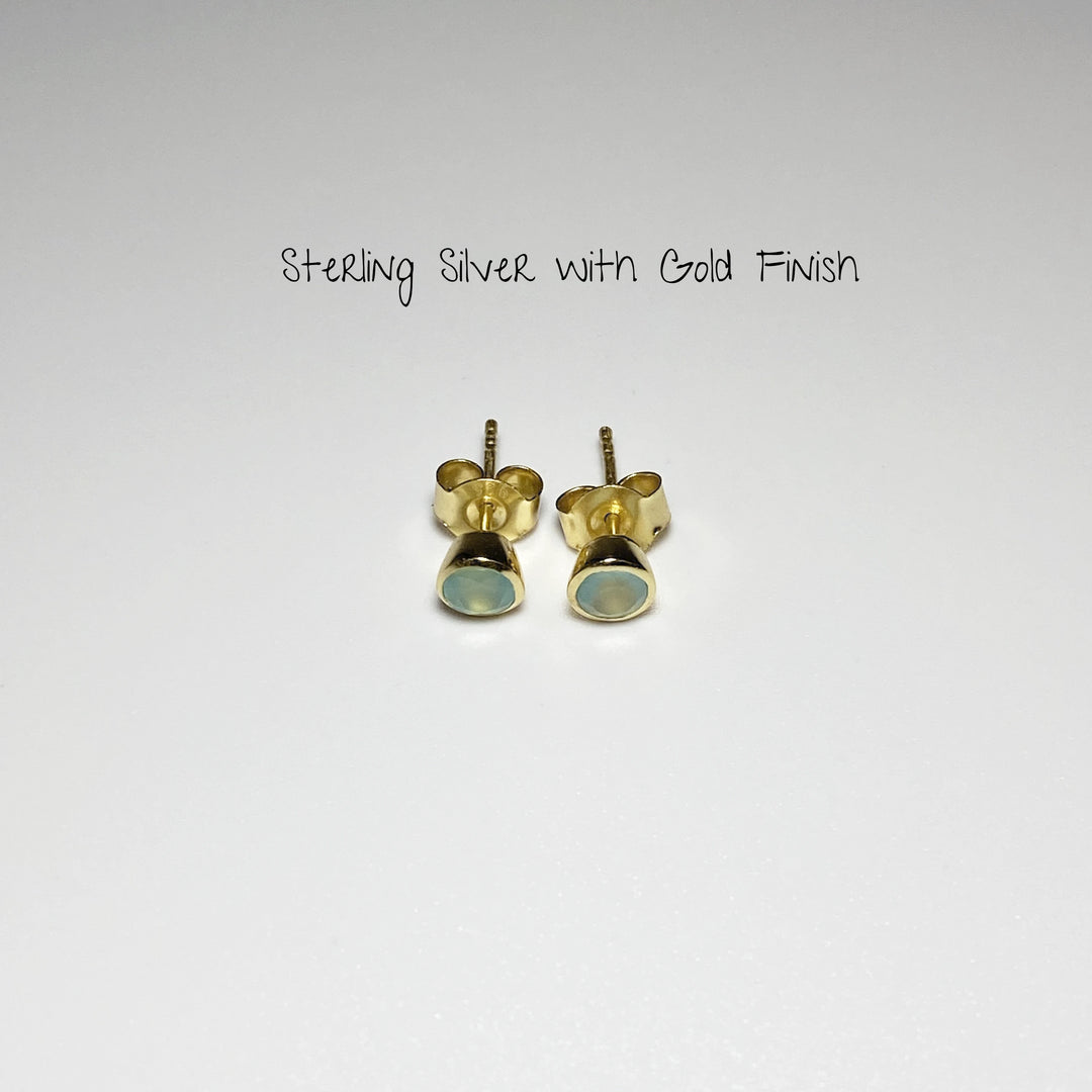 Blue Onyx Stud Earrings - Rocks and Gems Canada