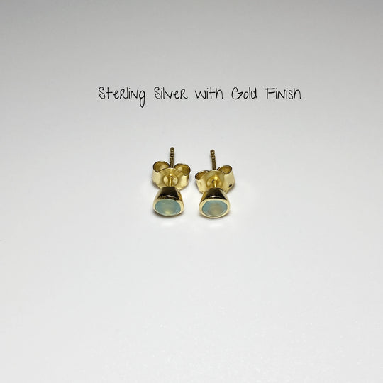 Blue Onyx Stud Earrings - Rocks and Gems Canada