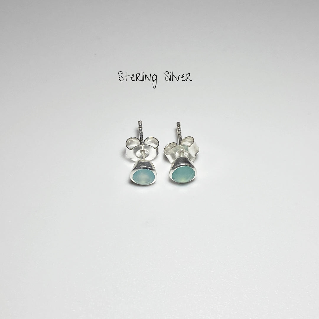 Blue Onyx Stud Earrings - Rocks and Gems Canada