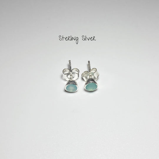 Blue Onyx Stud Earrings - Rocks and Gems Canada