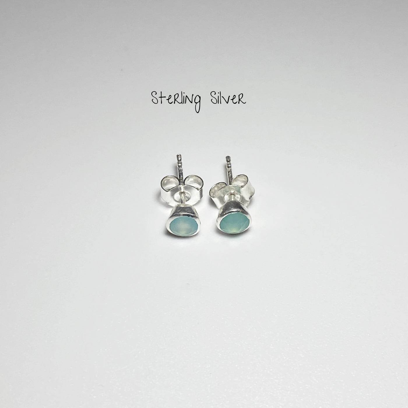 Blue Onyx Stud Earrings