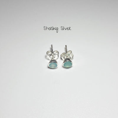 Blue Onyx Stud Earrings