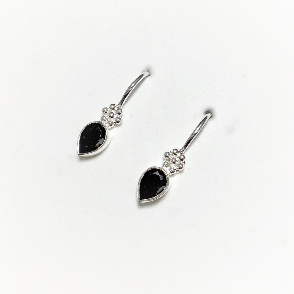 Faceted Black Onyx Dangle Earrings - Rocks and Gems Canada