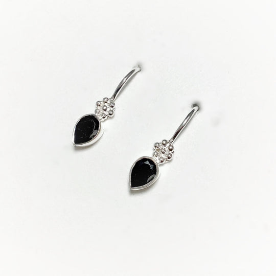 Faceted Black Onyx Dangle Earrings - Rocks and Gems Canada