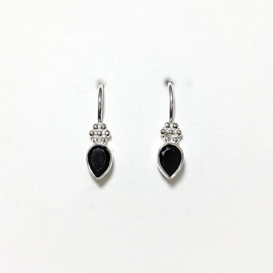 Faceted Black Onyx Dangle Earrings - Rocks and Gems Canada