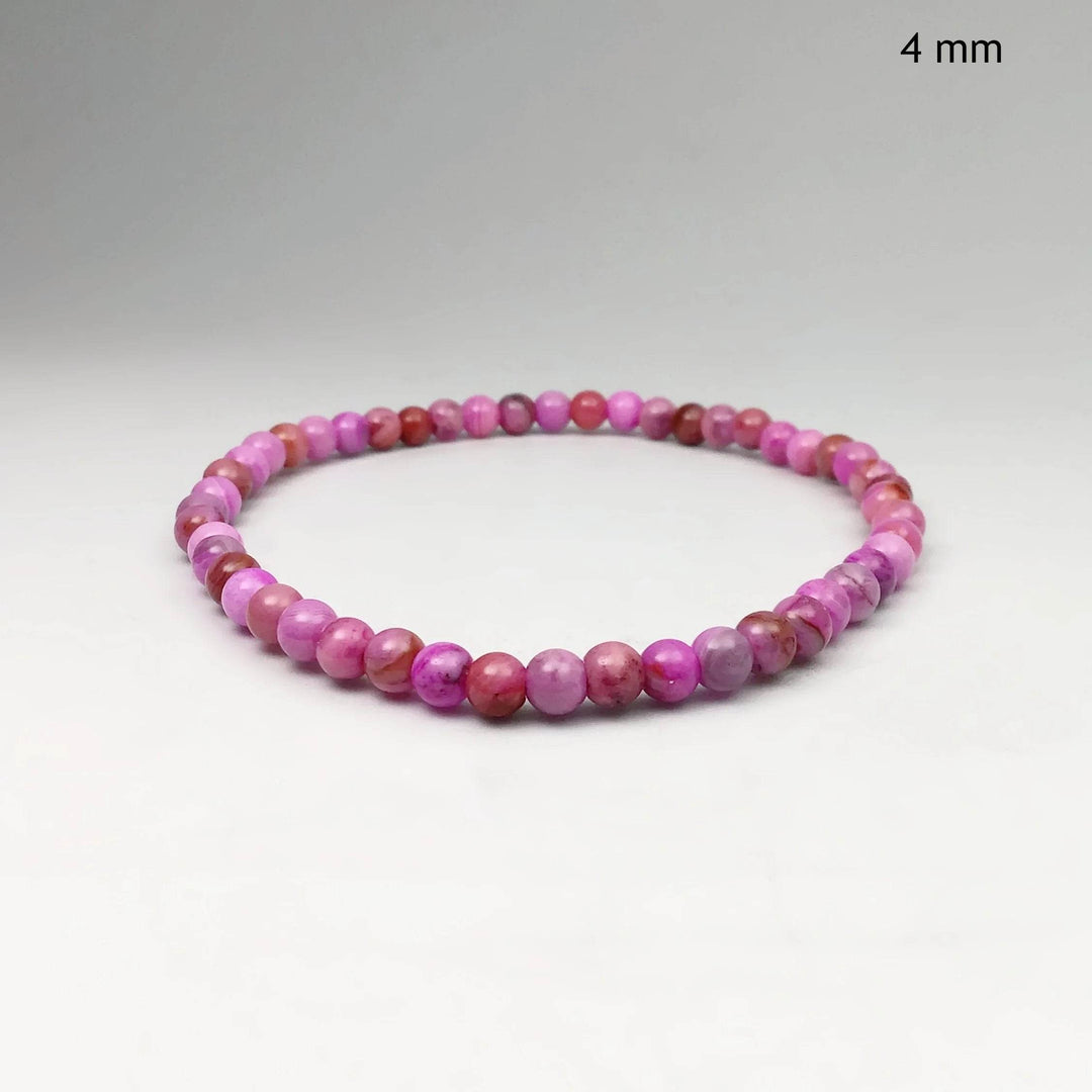 Pink Crazy Lace Agate Beaded Bracelet-Rocks and Gems Canada