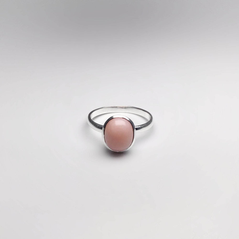 Pink Peruvian Opal Ring-Rocks and Gems Canada