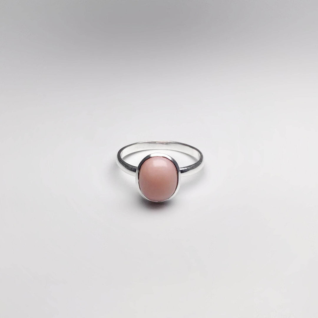 Pink Peruvian Opal Ring-Rocks and Gems Canada
