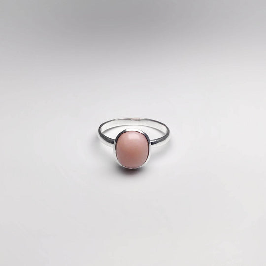 Pink Peruvian Opal Ring-Rocks and Gems Canada