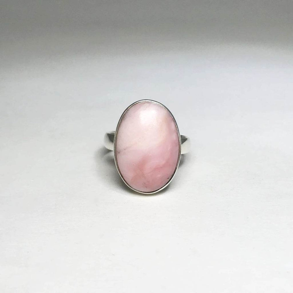 Pink Peruvian Opal Ring-Rocks and Gems Canada