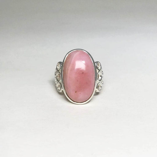 Pink Peruvian Opal Ring-Rocks and Gems Canada