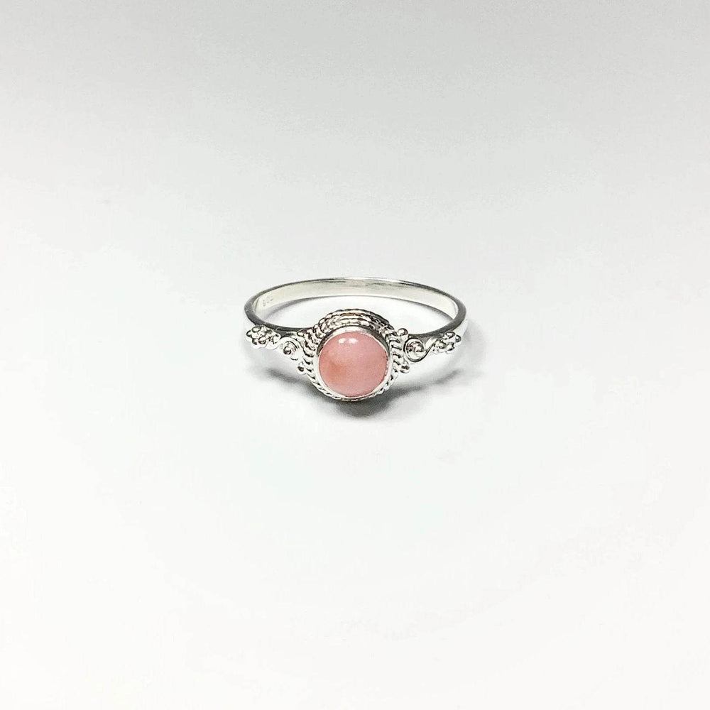 Pink Peruvian Opal Ring-Rocks and Gems Canada