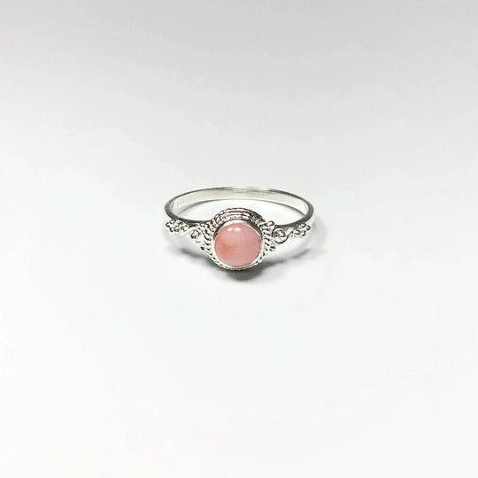Pink Peruvian Opal Ring-Rocks and Gems Canada