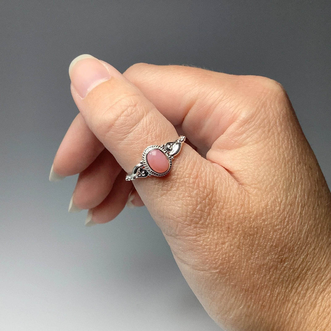 Pink Peruvian Opal Ring-Rocks and Gems Canada