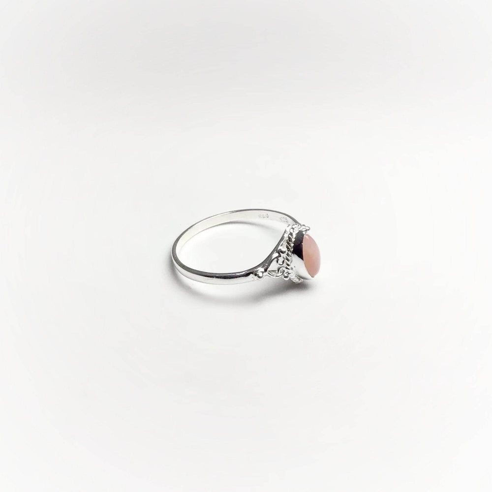 Pink Peruvian Opal Ring-Rocks and Gems Canada