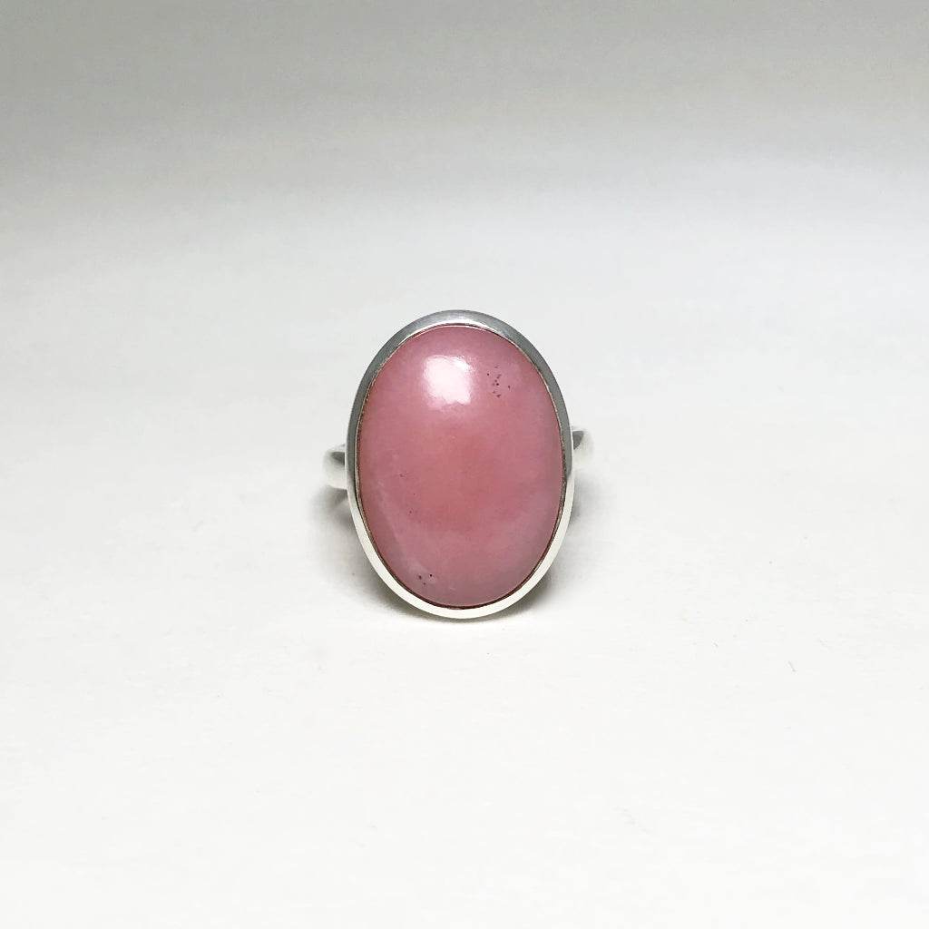 Pink Peruvian Opal Ring-Rocks and Gems Canada