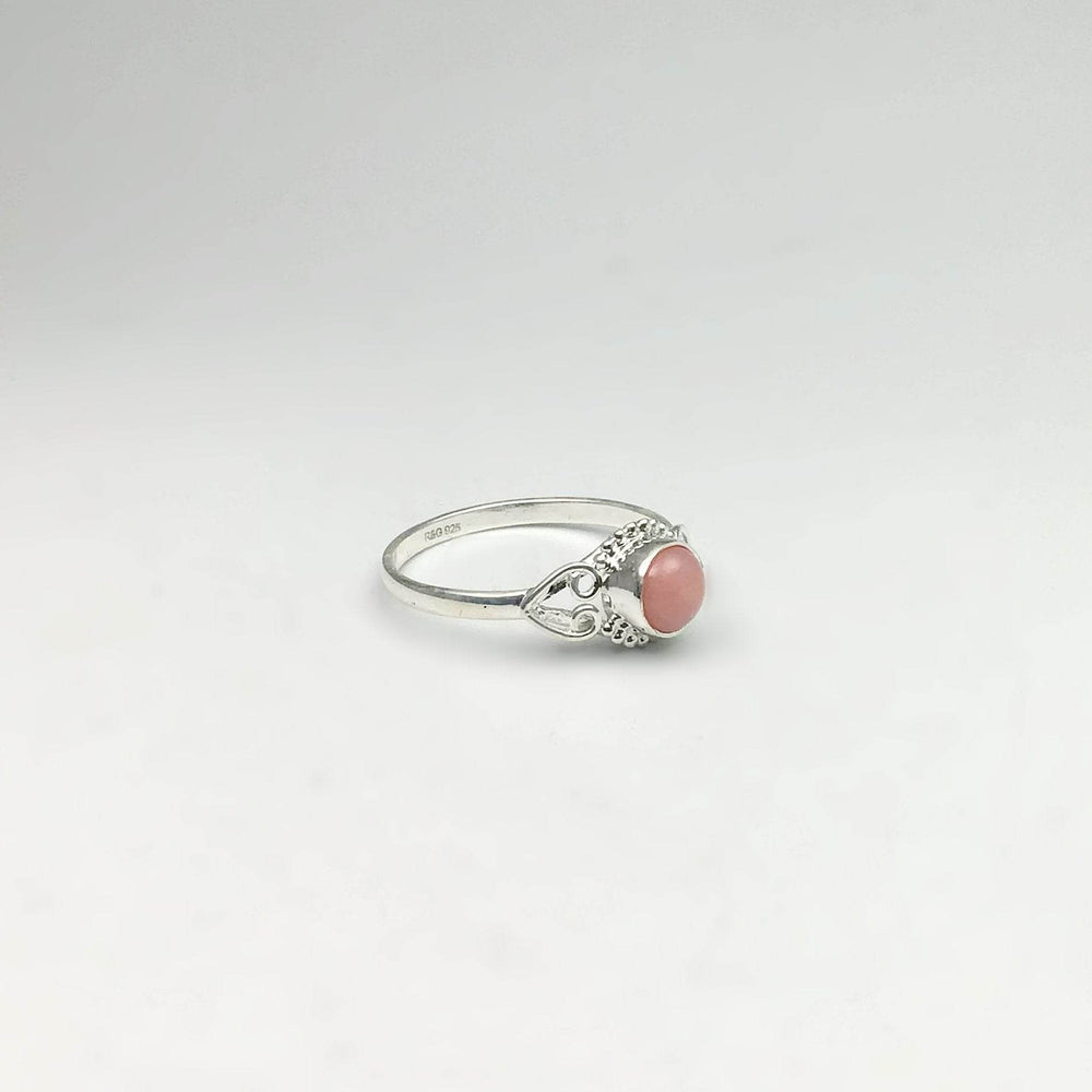 Pink Peruvian Opal Ring-Rocks and Gems Canada