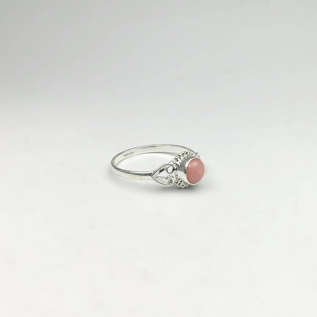 Pink Peruvian Opal Ring-Rocks and Gems Canada