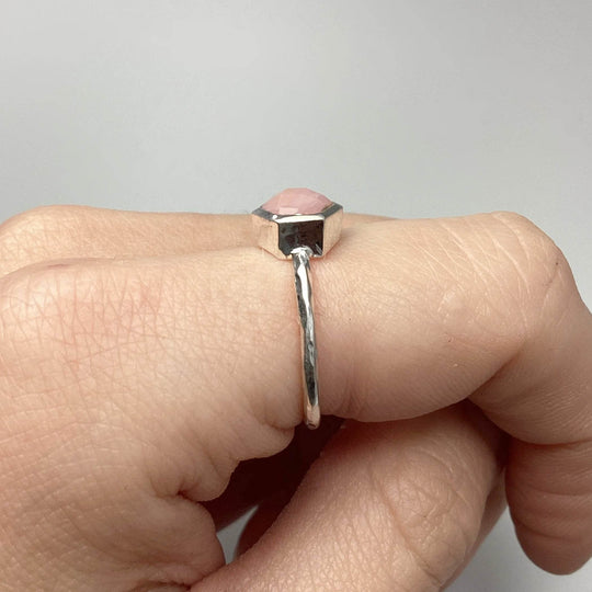 Pink Peruvian Opal Ring-Rocks and Gems Canada