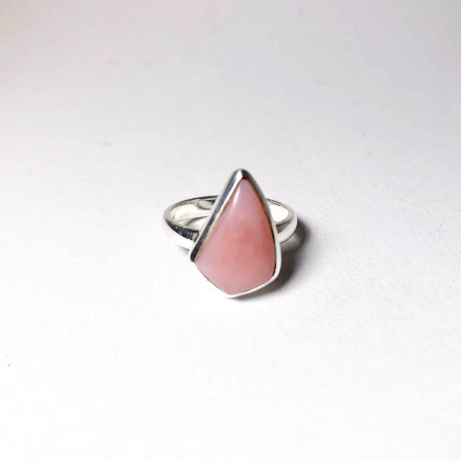 Pink Peruvian Opal Ring-Rocks and Gems Canada