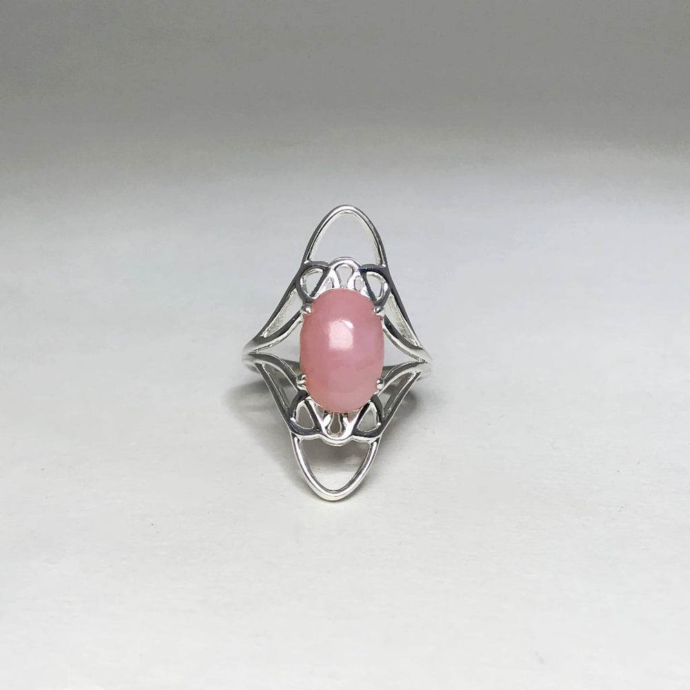 Pink Peruvian Opal Ring-Rocks and Gems Canada