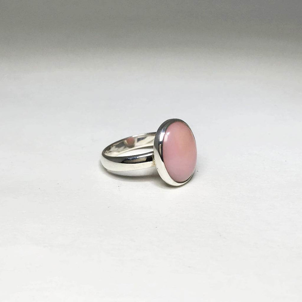Pink Peruvian Opal Ring-Rocks and Gems Canada