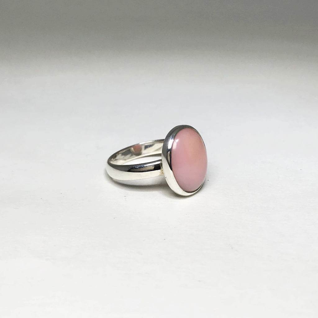 Pink Peruvian Opal Ring-Rocks and Gems Canada