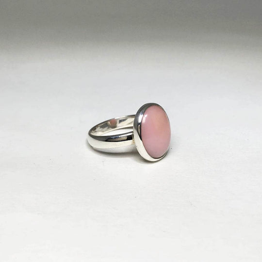 Pink Peruvian Opal Ring-Rocks and Gems Canada