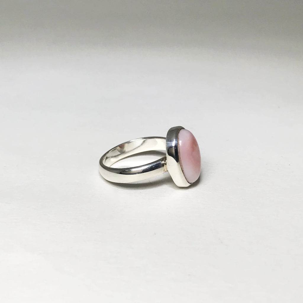 Pink Peruvian Opal Ring-Rocks and Gems Canada