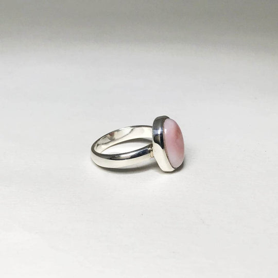 Pink Peruvian Opal Ring-Rocks and Gems Canada