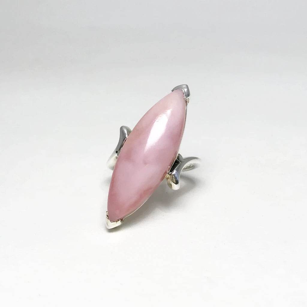 Pink Peruvian Opal Ring-Rocks and Gems Canada