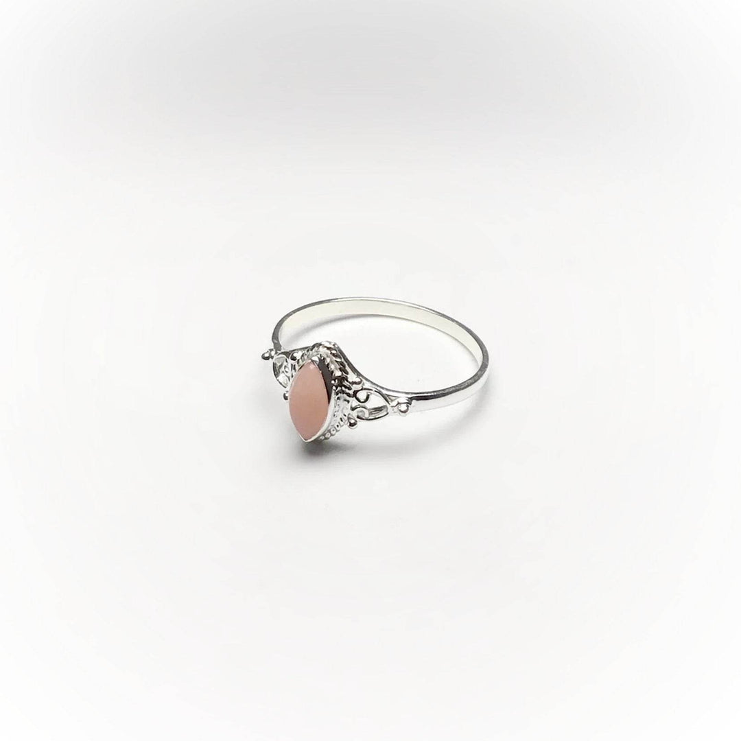 Pink Peruvian Opal Ring-Rocks and Gems Canada