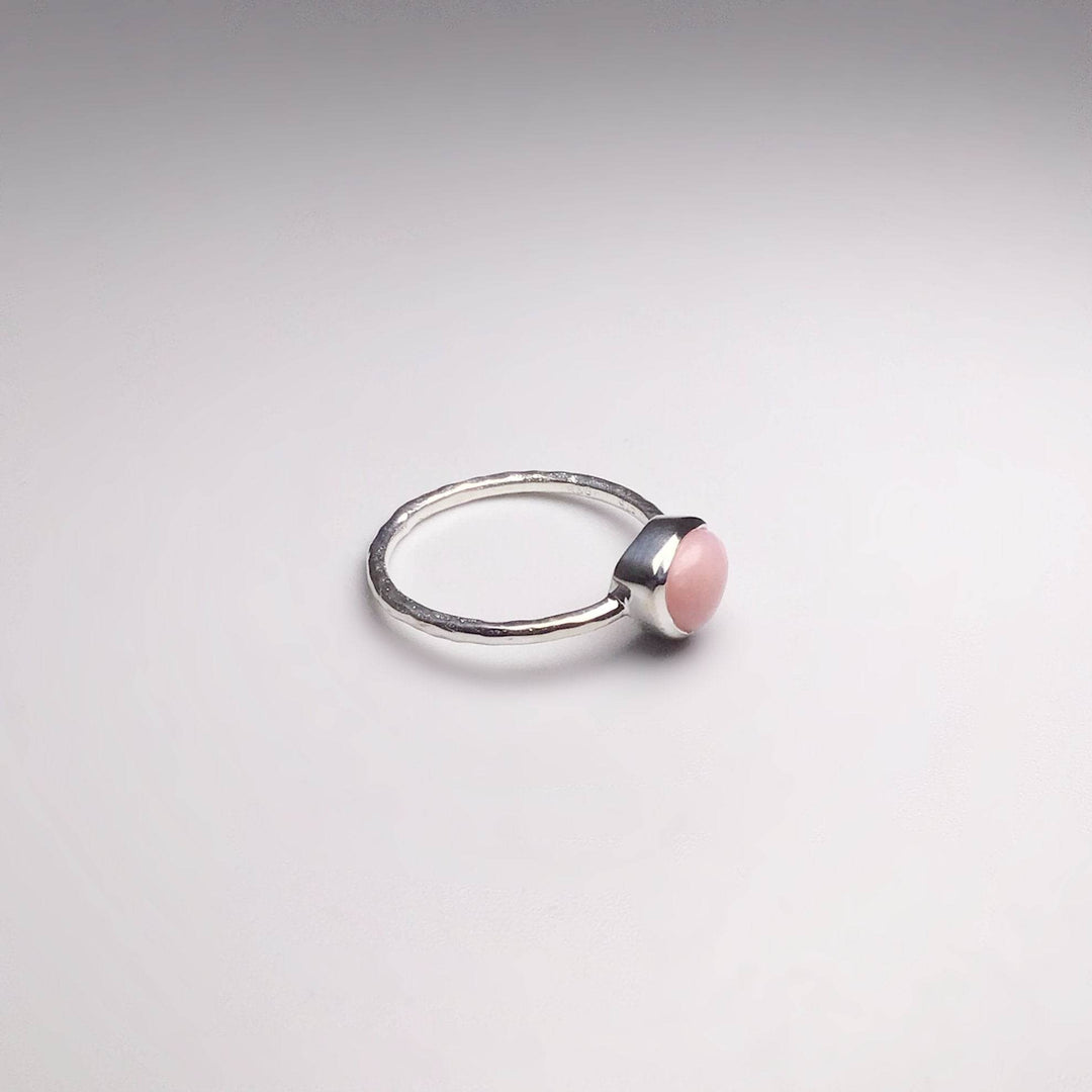 Pink Peruvian Opal Ring-Rocks and Gems Canada