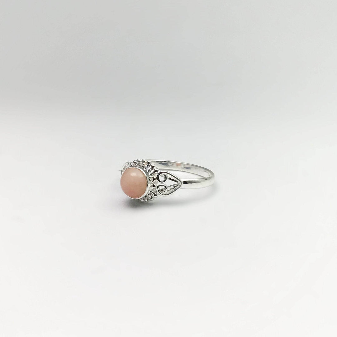 Pink Peruvian Opal Ring-Rocks and Gems Canada