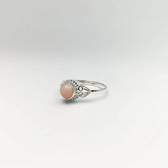 Pink Peruvian Opal Ring-Rocks and Gems Canada