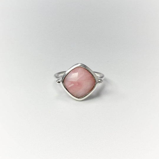 Pink Peruvian Opal Ring-Rocks and Gems Canada