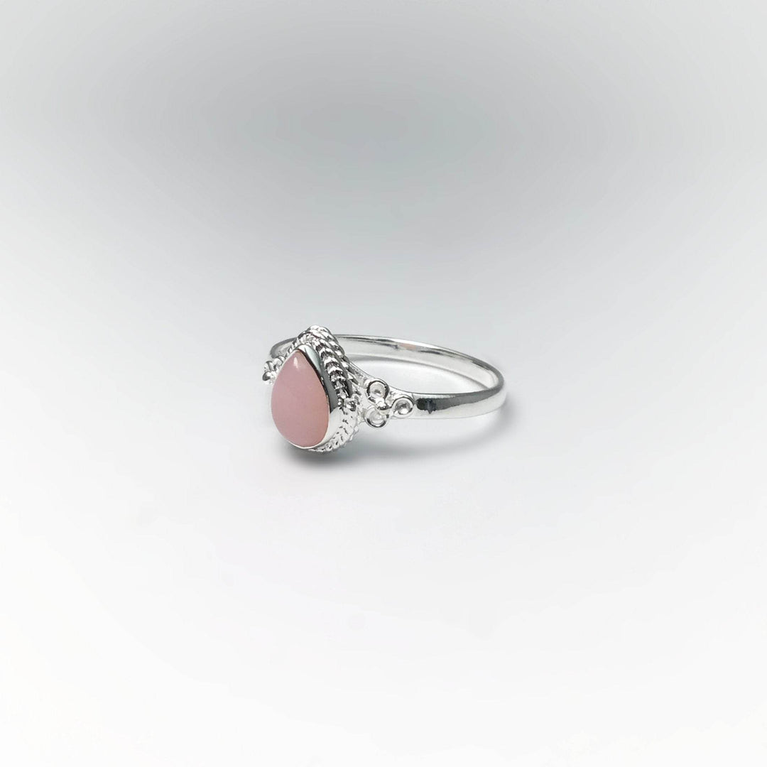 Pink Peruvian Opal Ring-Rocks and Gems Canada