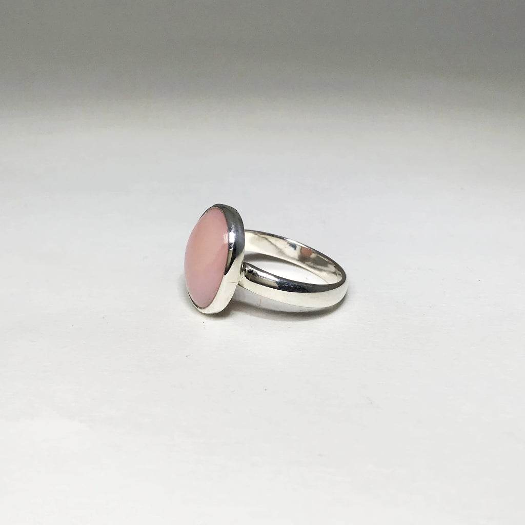 Pink Peruvian Opal Ring-Rocks and Gems Canada