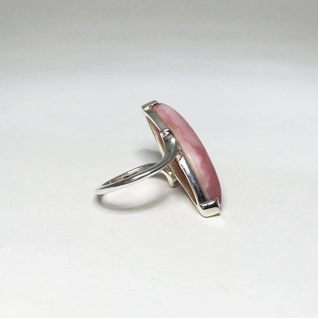 Pink Peruvian Opal Ring-Rocks and Gems Canada
