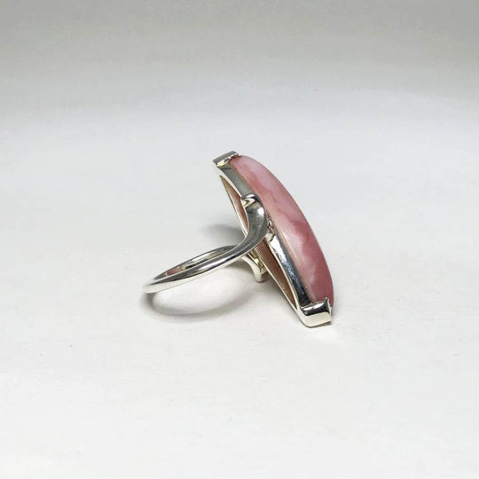 Pink Peruvian Opal Ring-Rocks and Gems Canada